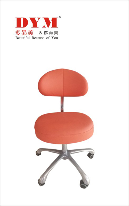 Rotating metal base dental assistant chair