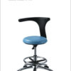 Rotating metal base with foot pedal doctor stool