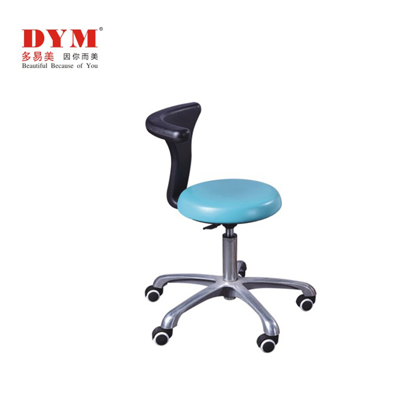 Rotary metal base large backrest dentist stool