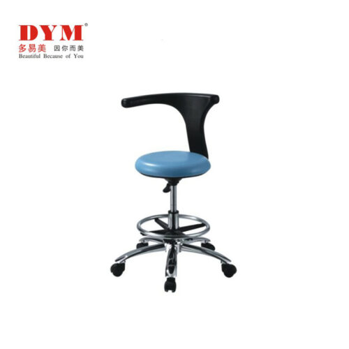 Rotating metal base with foot pedal doctor stool