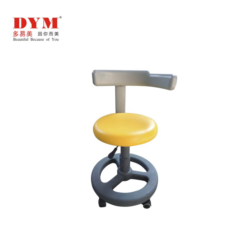 Height adjustable pu leather plastic base dental stool