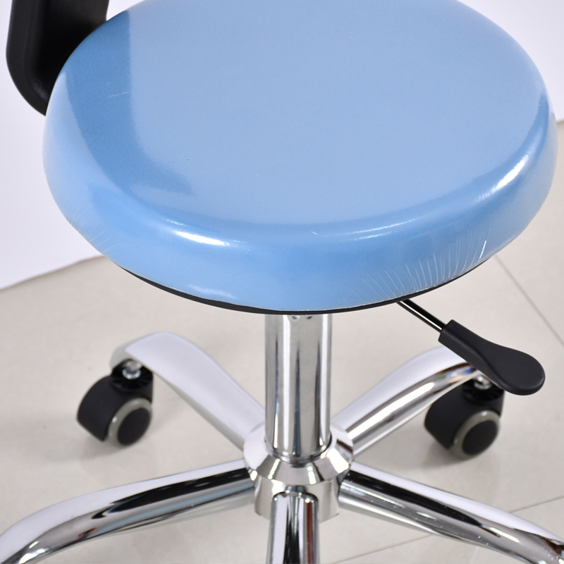 Rotating metal base with foot pedal doctor stool