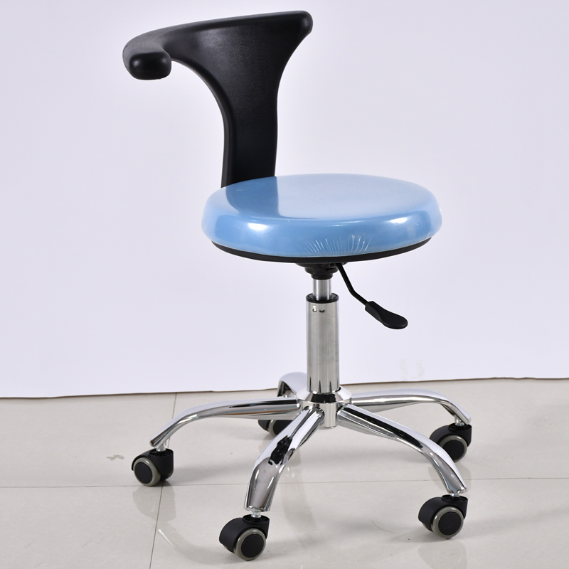 Rotating metal base with foot pedal doctor stool